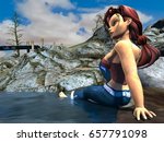 "3D Redhead at Water