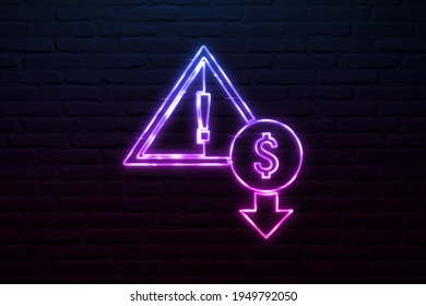 3d Reduce Costs And Risk Icon Neon Style