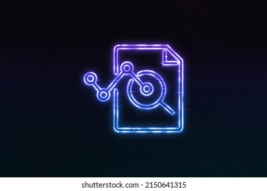 3D Reduce Risk Icon Neon Style