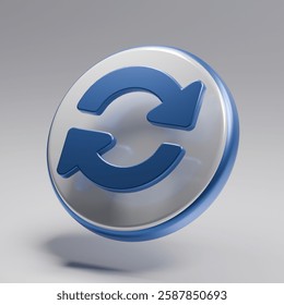 3D Refresh icon on isolated background