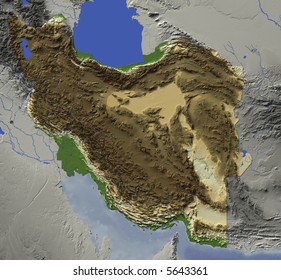 3d Relief Map Iran Shows Major Stock Illustration 5643361 | Shutterstock