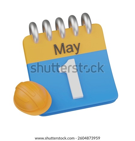 3d render 1 May calendar,labor day illustration
