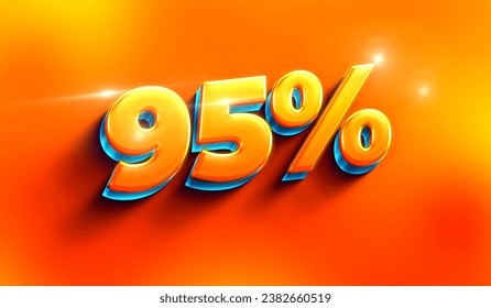 3D Render 100% Discount flash_text_style_effect 95%