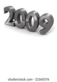 3d render of 2009 and happy new year