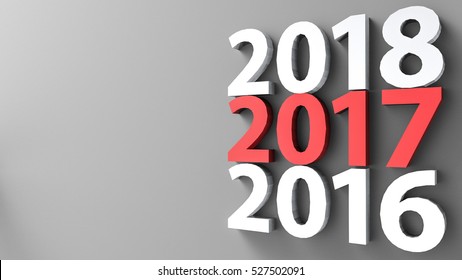 3d render 2017. happy new year  minimal