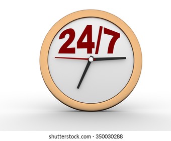 3d Render 247 Clock Button Stock Illustration 350030288 | Shutterstock