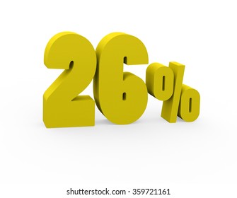 3d Render 26 Percent On White Stock Illustration 359721161 | Shutterstock