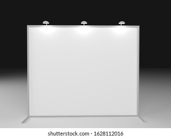 3d Render 2x3 Backdrop With Light. Realistic Mockup. Press Wall