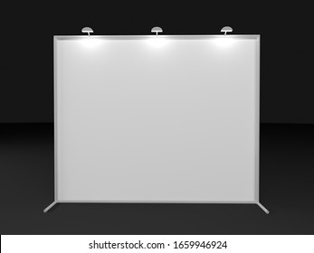 3d Render 2x3 Backdrop With Light. Realistic Mockup. Press Wall