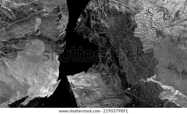 3d render of abstract art with parts of black\
and white damaged 3d ball planet earth , moon or asteroid in\
spherical shape with big crack in organic rough shape on surface on\
isolated black\
background