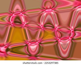 3D render abstract art surreal 3D background and part drapery textile blanket silky scarf in curvy wavy lines and matte surface   metallic pink purple orange   pink gradient color