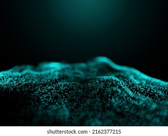 3D render of an abstract background with digital particles design