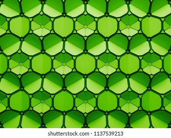 3d render abstract background made of repeatable hexagonal geometric shapes. Pattern ornament.
