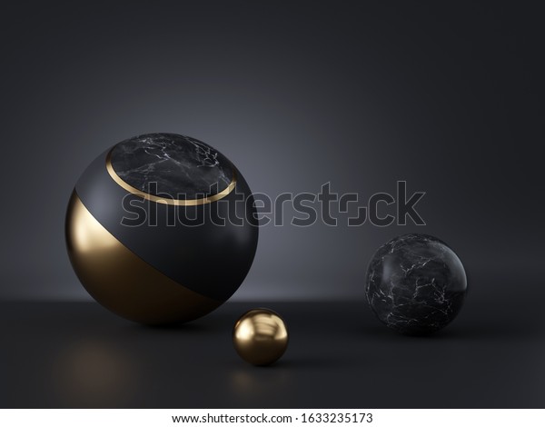 3d Render Abstract Balls Geometric Objects Stock Illustration ...