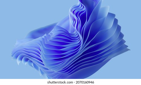 3d render  abstract blue layered background  fashion wallpaper