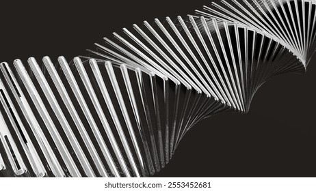 3D render of abstract chrome geometric elements with a futuristic Y2K aesthetic. Features glossy silver twisting, luxurious gradients, and holographic elements for premium design backdrops.