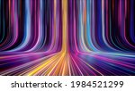 3d render, abstract colorful background, bright neon rays and glowing lines. Pink yellow blue creative wallpaper