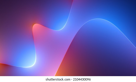 3d render  abstract colorful background illuminated and colorful neon light  Glowing curvy line  Simple wallpaper