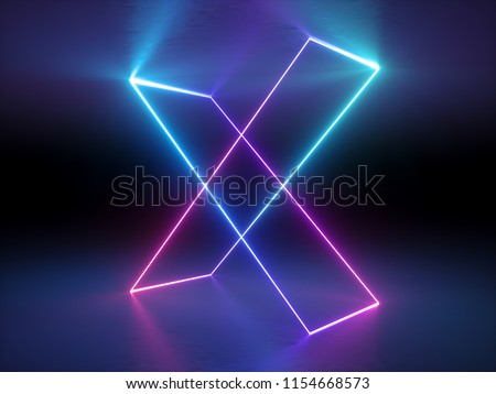 3d render, abstract fluorescent background, laser show, night club interior lights, pink blue glowing lines, virtual reality, psychedelic spectrum, geometric shapes