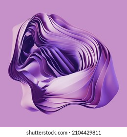 3d render  abstract lilac background and curvy layered object  modern minimal wallpaper