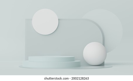 3d render of Abstract minimal  display podium for showing products, cosmetic presentation and mock up. Showcase scene with pastel earth tone background.