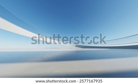 3d render of abstract modern architecture with empty cement floor, minimal exterior, car presentation background