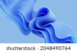 3d render, abstract modern blue background, folded ribbons macro, fashion wallpaper with wavy layers and ruffles