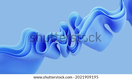 3d render, abstract modern blue background, folded ribbons macro, fashion wallpaper with wavy layers and ruffles