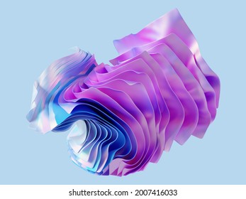 3d render  abstract modern minimal background and violet pink blue textile folds  fashion wallpaper and fabric layers