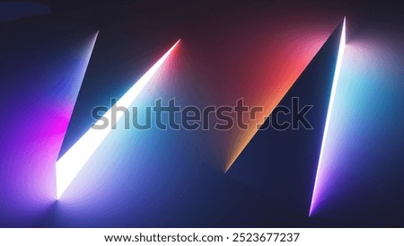 3d render, abstract neon background, sharp triangular spikes and zigzag shapes glowing with bright light in the dark