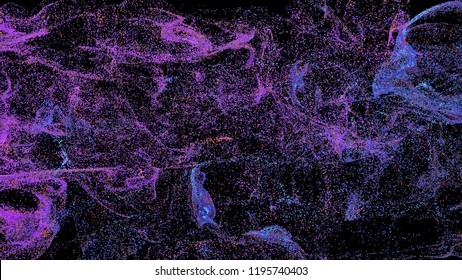 3d Render Abstract Particle Simulation Background Stock Illustration ...