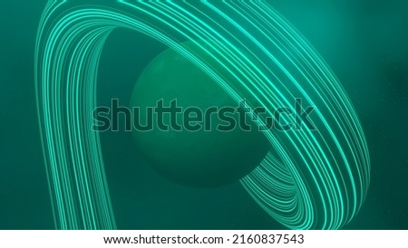 3d render of Abstract Planet landscape concept. Light glowing on dark scene. Night life. Technology network for 5g. Beyond generation and futuristic of Sci-Fi Capital city and building scene.