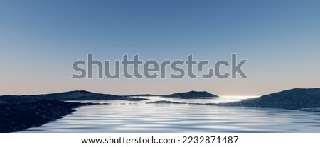 Similar – Image, Stock Photo Minimalist landscape of calm sea with sandy islets