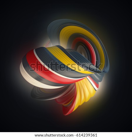 3d render of abstract smooth bright colors shape