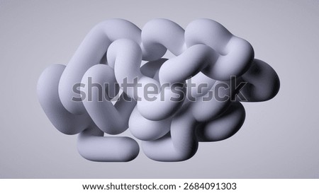 3d render, abstract volumetric tangled tubes isolated on white background, modern minimalist wallpaper