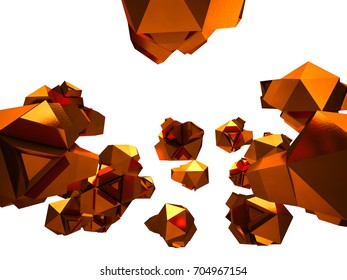 3d render of abstract,Copper color on white background.