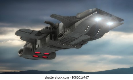 3D Render. Alien unidentified flying object