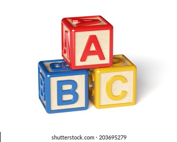 3d Render Of Alphabet Blocks Isolated On White Background