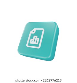 3D Render analytics file Icon For Web Mobile App Social Media Promotion