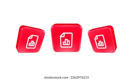 3D Render analytics file Icon For Web Mobile App Social Media Promotion