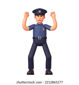 3d Render Angry Police Officer Stock Illustration 2212865277 | Shutterstock