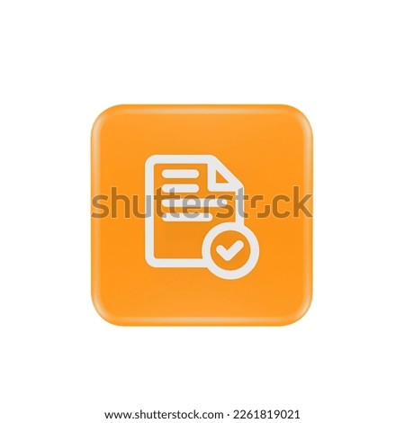 3D Render approved file check verified Icon For Web Mobile App Social Media Promotion