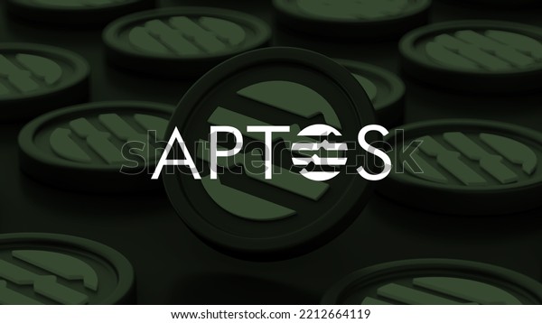 3D render\
of Aptos tokens. Editorial\
illustration.