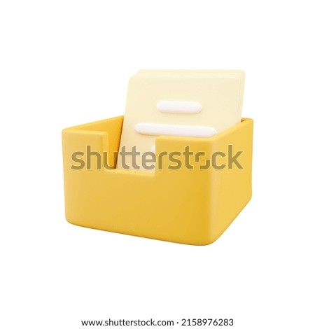 3d render archive box. 3d rendering folder on white backgroung. 3d render archive box illustration.