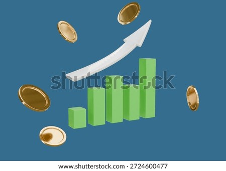 3d render of arrow presenting bussines success
