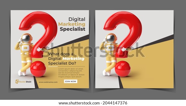 3d Render Astronaut Question Mark Think: ภาพประกอบสต็อก 2044147376 ...