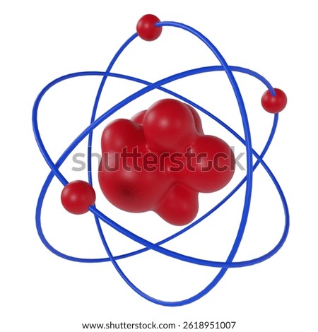 3d render of an atom with an unstable nucleus