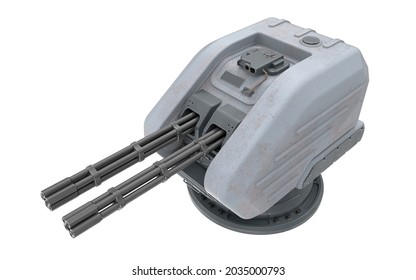 3D Render Automatic Machine Gun Turret (ship Armament)