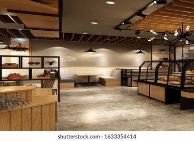 3d Render Of Bakery Shop