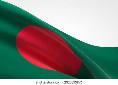 3d Render Of The Bangladeshi Flag Waving.